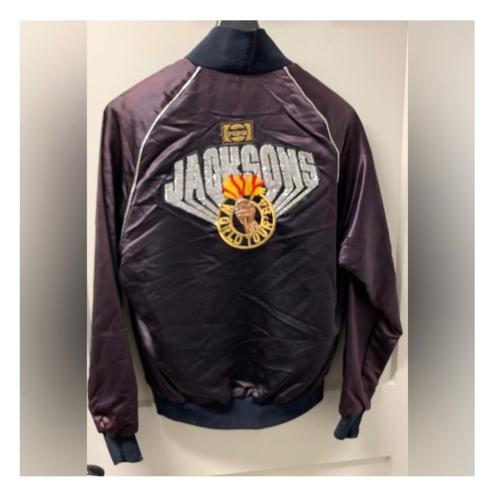 Vintage 1984 Jacksons World Tour Pepsi Satin Bomber Jacket Retro-M - Picture 6 of 6